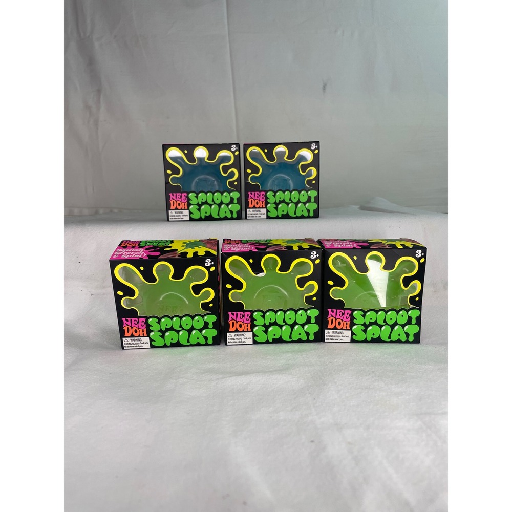 Schylling NeeDoh Sploot Splat Fidget Toy Lot of 5 Green Blue 25100YP Sensory Toy